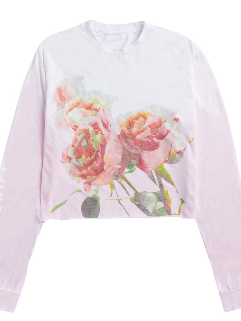 Taylor Swift Pink Color Fade Long Sleeve Crop Tee